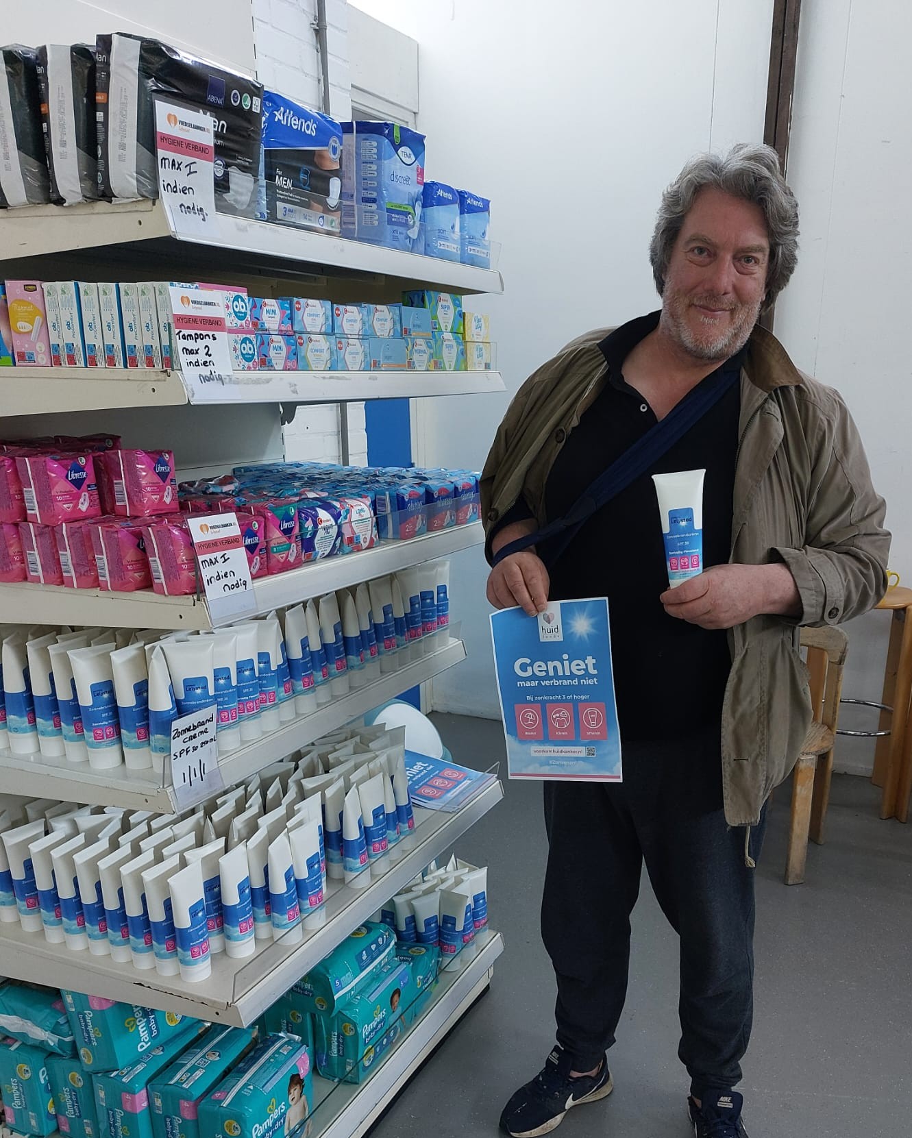 Zonnebrandcreme voor klanten voedselbank