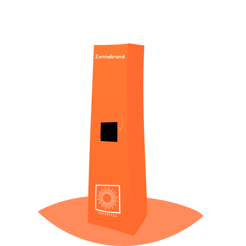 Smeerkees zonnecrèmepaal